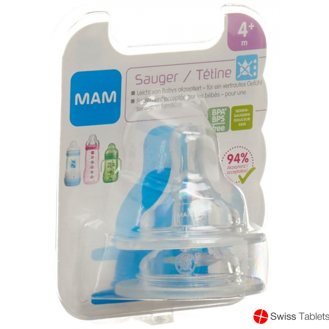 MAM Ersatzsauger Flasche Tropffrei 4+ Monate 2 Stück buy online