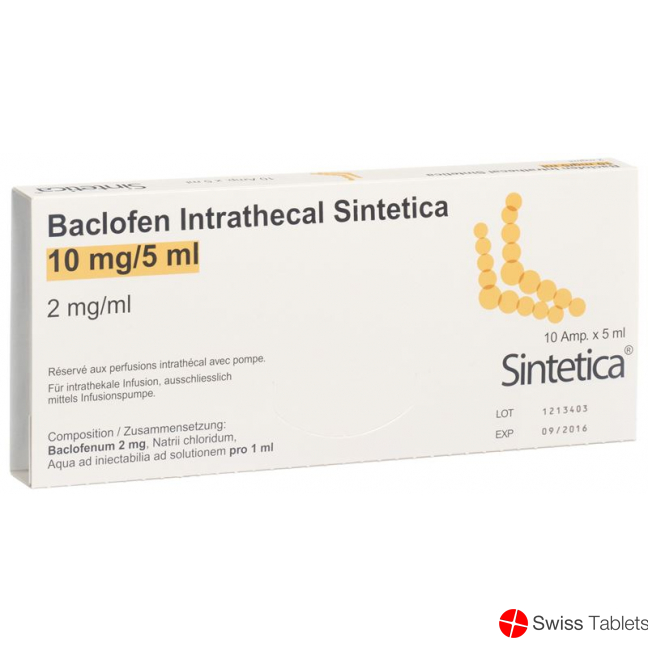 Baclofen Intrathecal Sint 10mg/5ml 10 Ampullen 5ml buy online