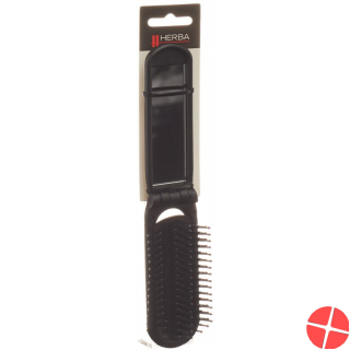 Herba folding brush with mirror black