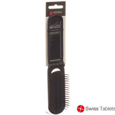 Herba folding brush with mirror black buy online