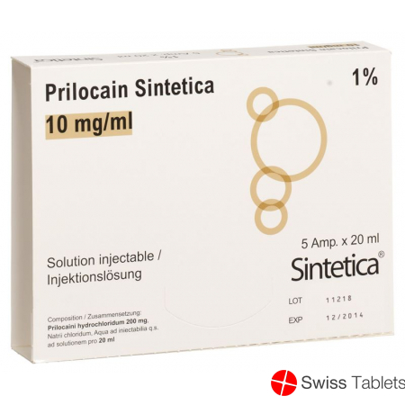 Prilocaine Sintetica Injektionslösung 1% 5 Ampullen 20ml buy online