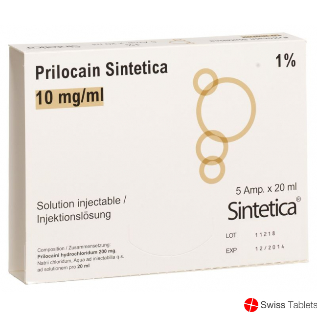 Prilocaine Sintetica Injektionslösung 1% 5 Ampullen 20ml buy online