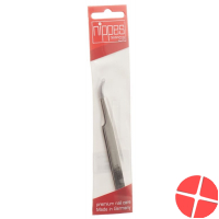 Nippes tick tweezers 12cm angled stainless steel