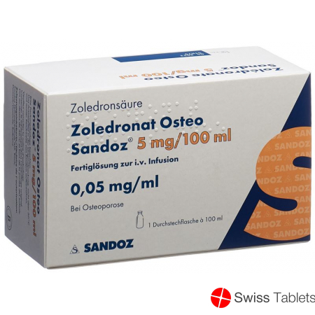 Zoledronat Osteo Sandoz Infusionslösung 5mg/100ml Ampullen buy online