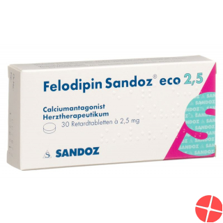 Felodipin Sandoz Eco Retard Tabletten 2.5mg 30 Stück