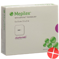 Mepilex Schaumverband Safetac 5x5cm Silikon 5 Stück