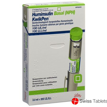 Huminsulin Basal Kwikpen Injektionssuspension 5 Fertigspritzen 3ml buy online