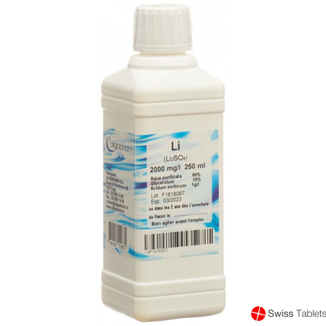 Oligopharm Lithium Lösung 2000mg/l 250ml buy online