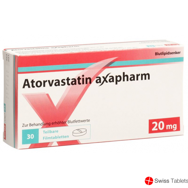 Atorvastatin Axapharm Filmtabletten 20mg 30 Stück buy online