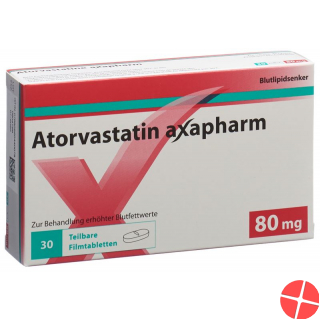 Atorvastatin Axapharm Filmtabletten 80mg 30 Stück Atorvastatin Axapharm Filmtabletten 80mg 30 Stück