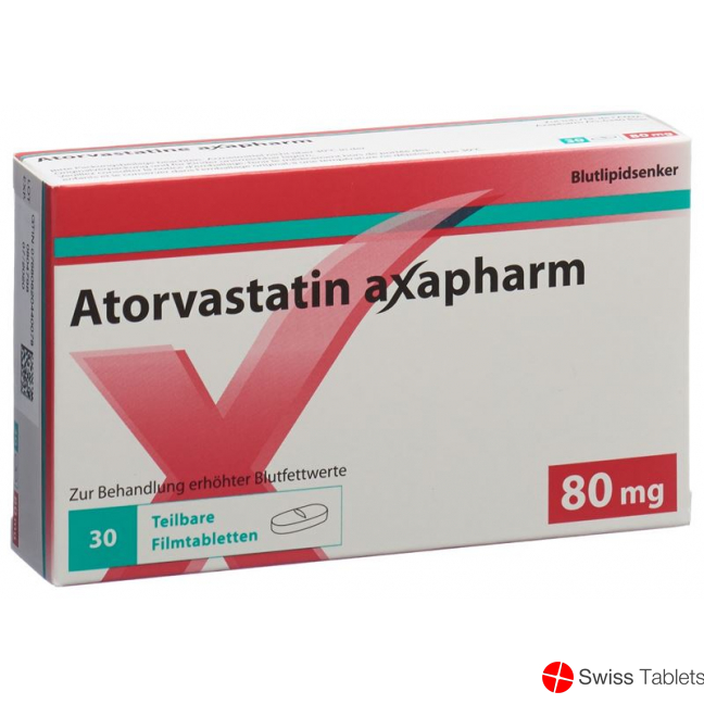 Atorvastatin Axapharm Filmtabletten 80mg 30 Stück buy online