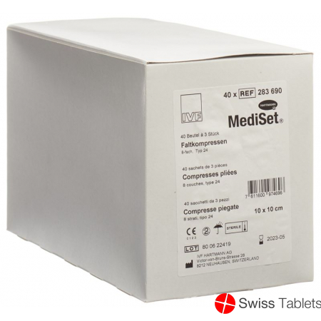 MediSet Faltkompressen Typ 24 8-fach 10x10cm 3 Stück buy online