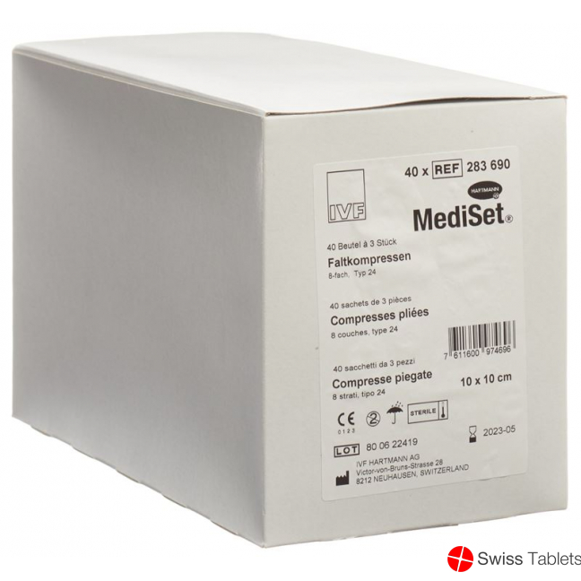 MediSet Faltkompressen Typ 24 8-fach 10x10cm 3 Stück buy online