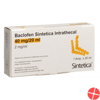 Baclofen Sint Intrathecal 40mg/20ml Ampullen 20ml