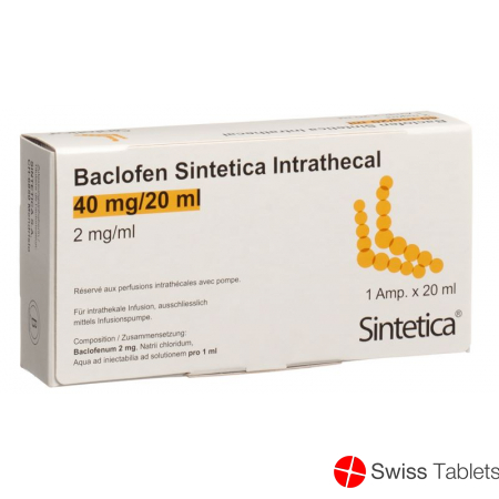 Baclofen Sint Intrathecal 40mg/20ml Ampullen 20ml buy online