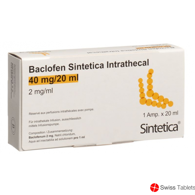 Baclofen Sint Intrathecal 40mg/20ml Ampullen 20ml buy online