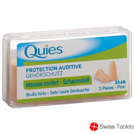 Quies Laermgehoerschutzkugeln Schaumstoff Haut 6 Stück buy online