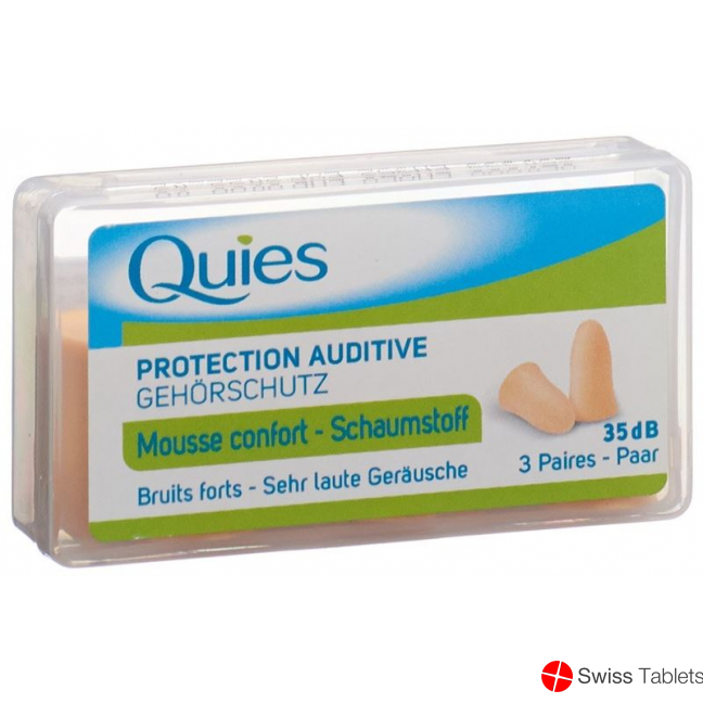 Quies Laermgehoerschutzkugeln Schaumstoff Haut 6 Stück buy online