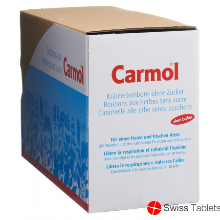 Carmol Kräuterbonbons ohne Zucker 12 Beutel 75g buy online