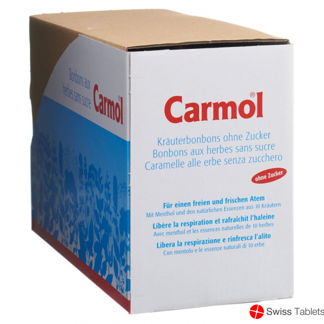 Carmol Kräuterbonbons ohne Zucker 12 Beutel 75g buy online
