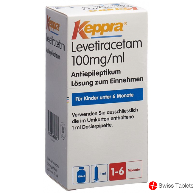 Keppra Lösung 100mg/ml Dosierpipette 1ml 150 Ml buy online
