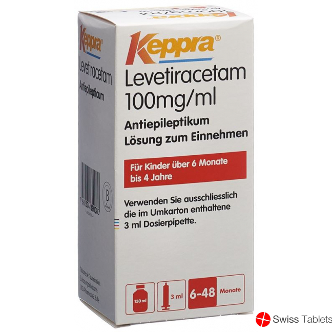 Keppra Lösung 100mg/ml Dosierpipette 3ml 150 Ml buy online