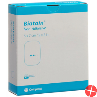 Biatain Non-Adhesive Schaumverband 5x7cm 10 Stück