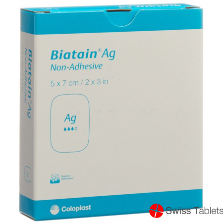 Biatain Ag Non-Adhesive Schaumverband 5x7cm 5 Stück buy online