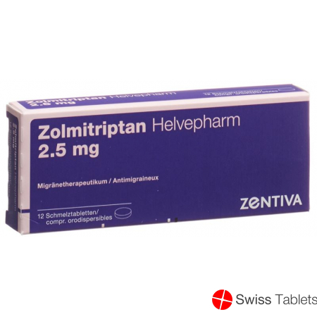Zolmitriptan Helvepharm Schmelztabletten 2.5mg 12 Stück buy online