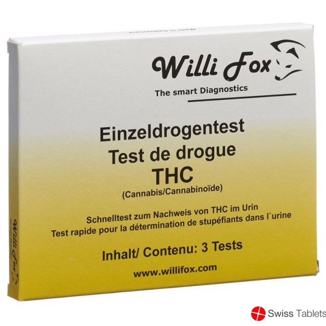 Willi Fox 3 single urine drug test kits