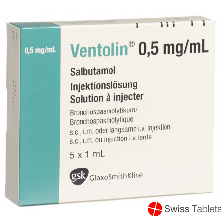 Ventolin Injektionslösung 0.5mg/ml 5 Ampullen 1ml buy online