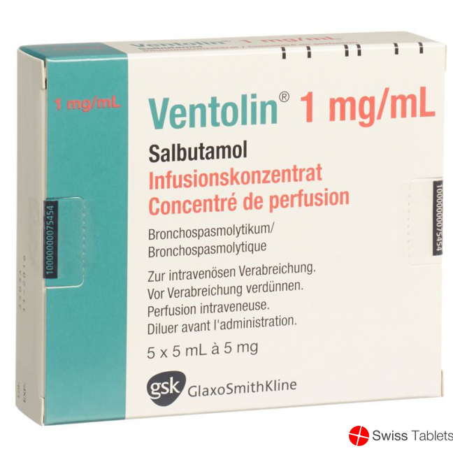Ventolin Infusionskonzentrat 5mg/5ml 5 Ampullen 5ml buy online