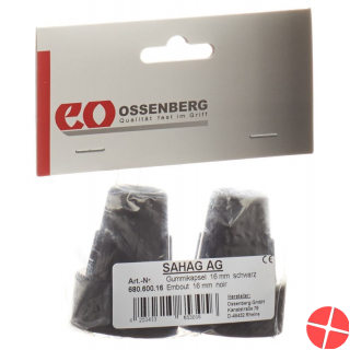 Sahag crutch caps 16mm black 1 pair