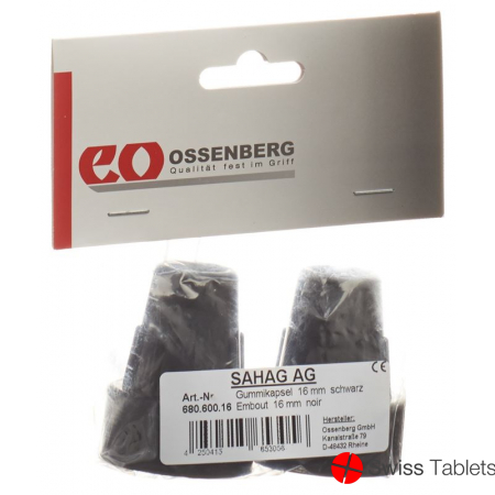 Sahag crutch caps 16mm black 1 pair buy online