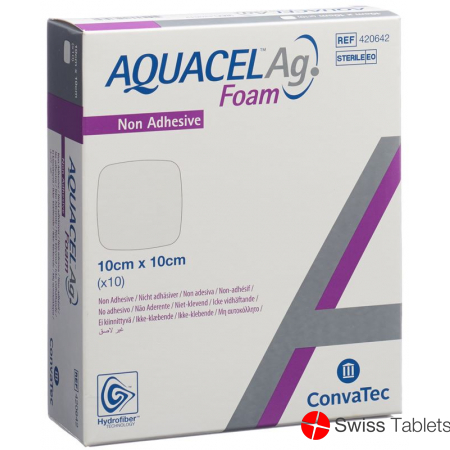Aquacel Ag Foam 10x10cm Non-Adh 10 Stück buy online