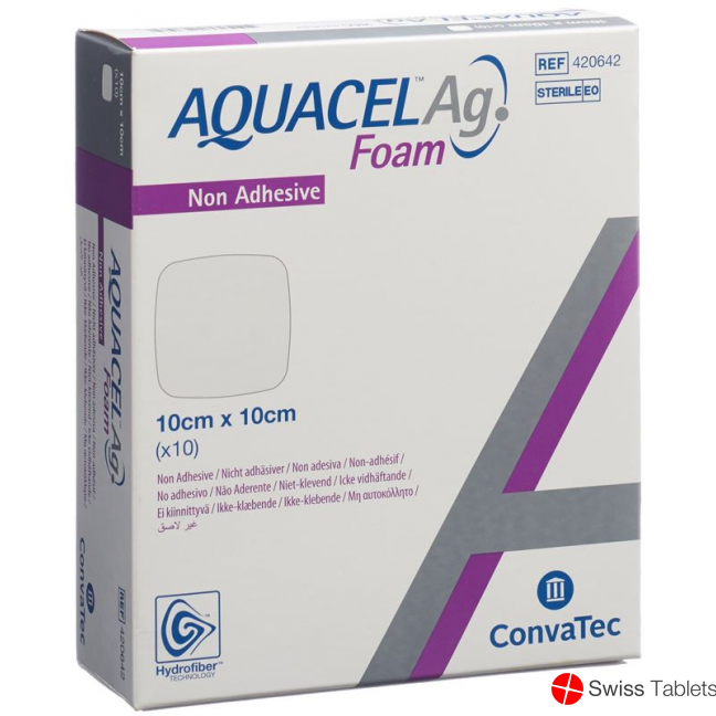 Aquacel Ag Foam 10x10cm Non-Adh 10 Stück buy online