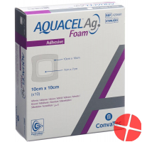 Aquacel Ag Foam 10x10cm Adhesive 10 Stück