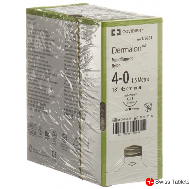 Dermalon 45cm Blau 4-0 C-13 36 Stück buy online