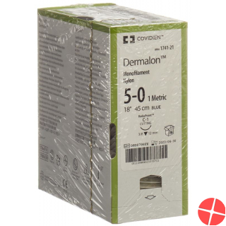 Dermalon 45cm Blau 5-0 C-1 36 Stück