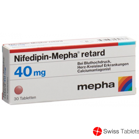 Nifedipin Mepha Matrixtabl 40mg Retard 30 Stück buy online