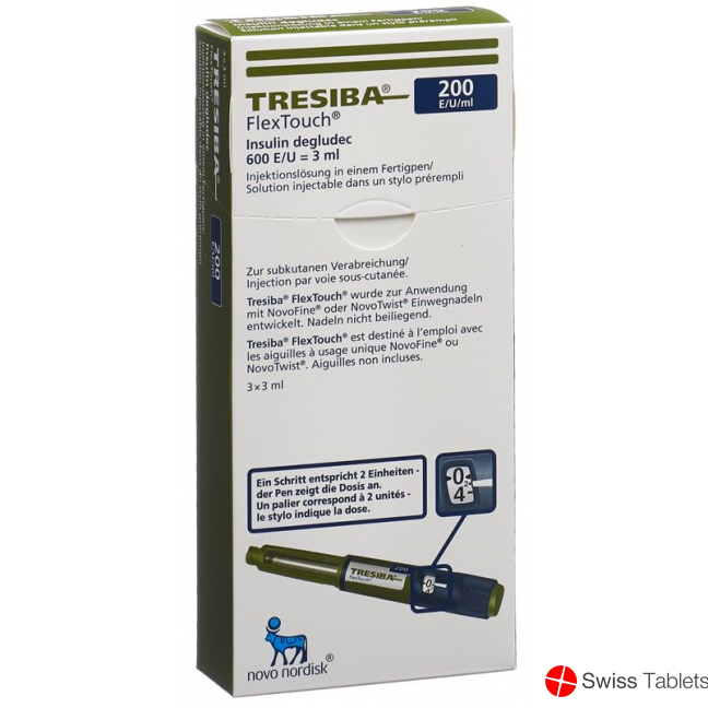 Tresiba Flextouch Injektionslösung 200 E/ml 3 Fertpen 3 [! buy online