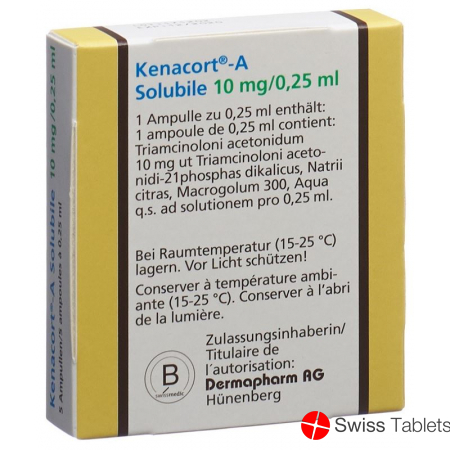 A Kenacort Solubile Inj Lös 10 mg / 0.25 ml Amp 5 pcs