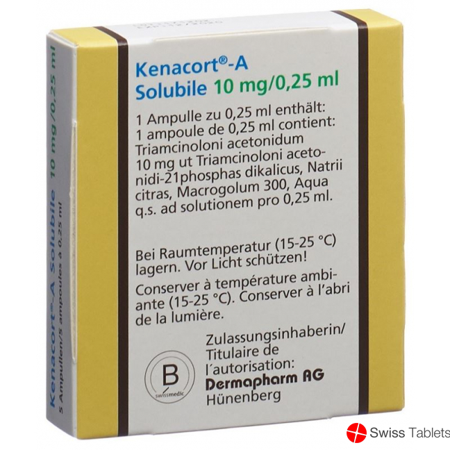 A Kenacort Solubile Inj Lös 10 mg / 0.25 ml Amp 5 pcs