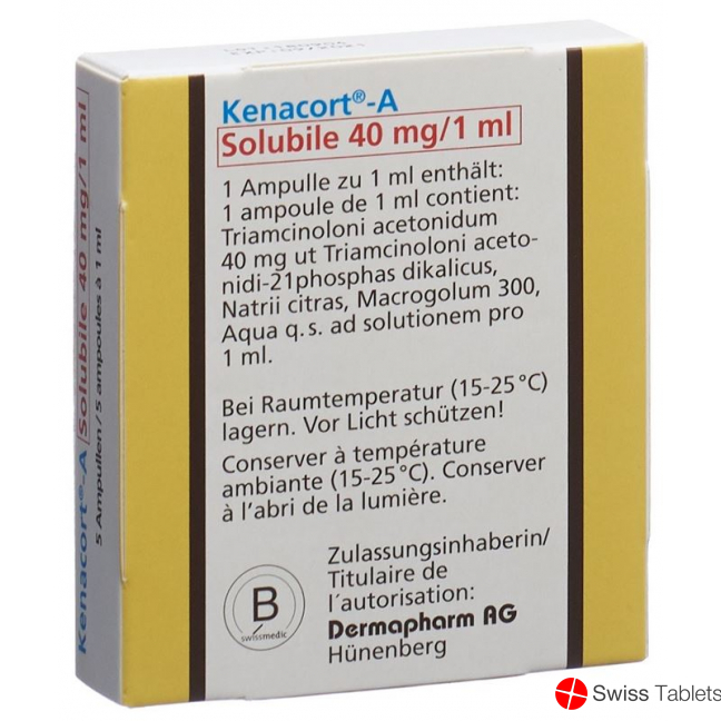 A Kenacort Solubile Inj Lös 40 mg / 1ml Amp 5 pcs