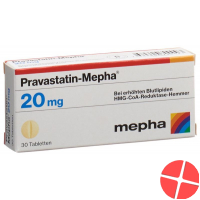 Pravastatin 20 mg tablets Mepha 30 pcs