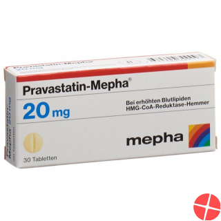 Pravastatin 20 mg tablets Mepha 30 pcs
