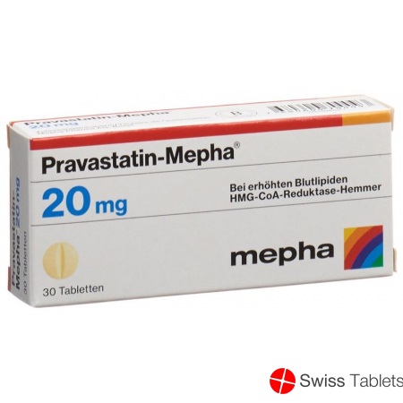 Pravastatin 20 mg tablets Mepha 30 pcs
