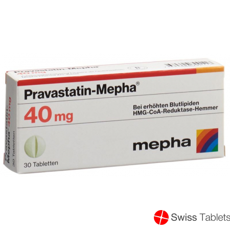 Pravastatin 40 mg tablets Mepha 30 pcs