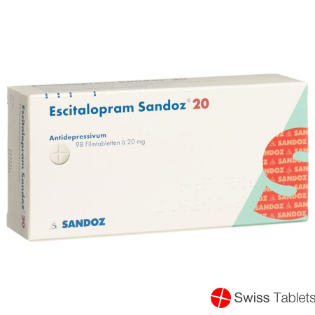 Escitalopram Sandoz Filmtabl 20 mg 98 pcs