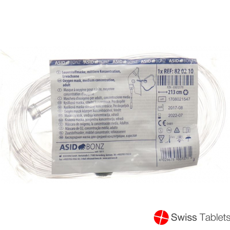 Asid Bonz Sauerstoffmaske Erwachsene Med PVC 213cm buy online